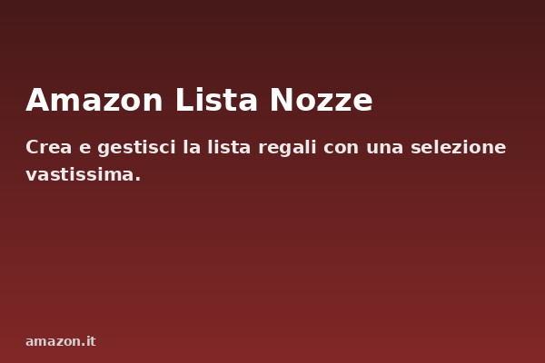 Amazon Lista Nozze