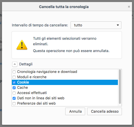 Come cancellare i dati di navigazione co nFirefox